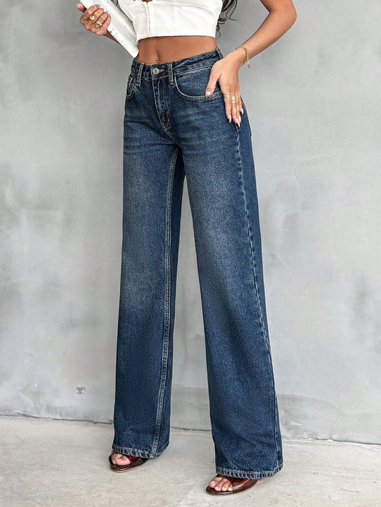 Aged Rust Blue Loose Straight Fit Jeans – FactoryFlood
